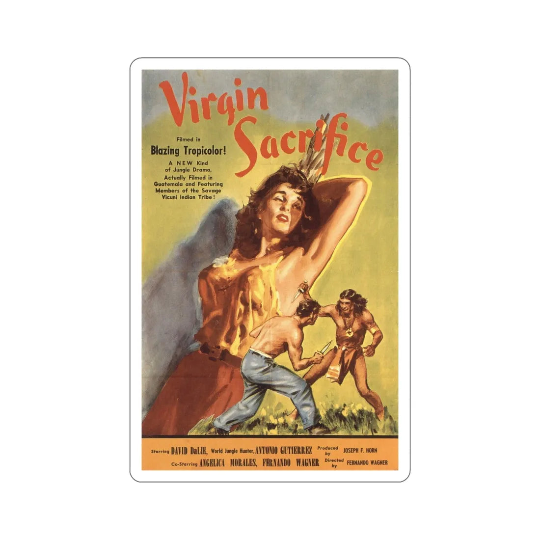 Virgin Sacrifice 1959 Movie Poster STICKER Vinyl Die-Cut Decal 6 Inch - The Sticker Space