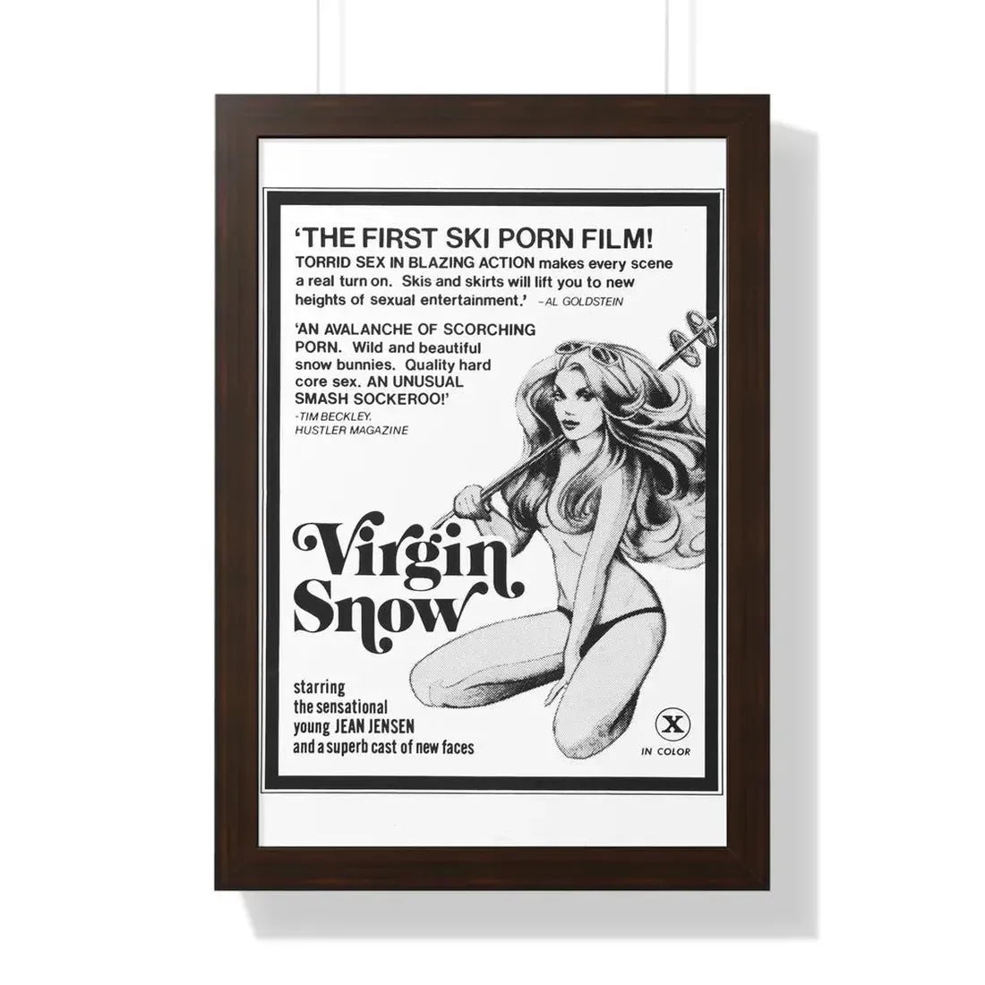 VIRGIN SNOW 1976 - Framed Movie Poster 16″ x 24″ Walnut - The Sticker Space