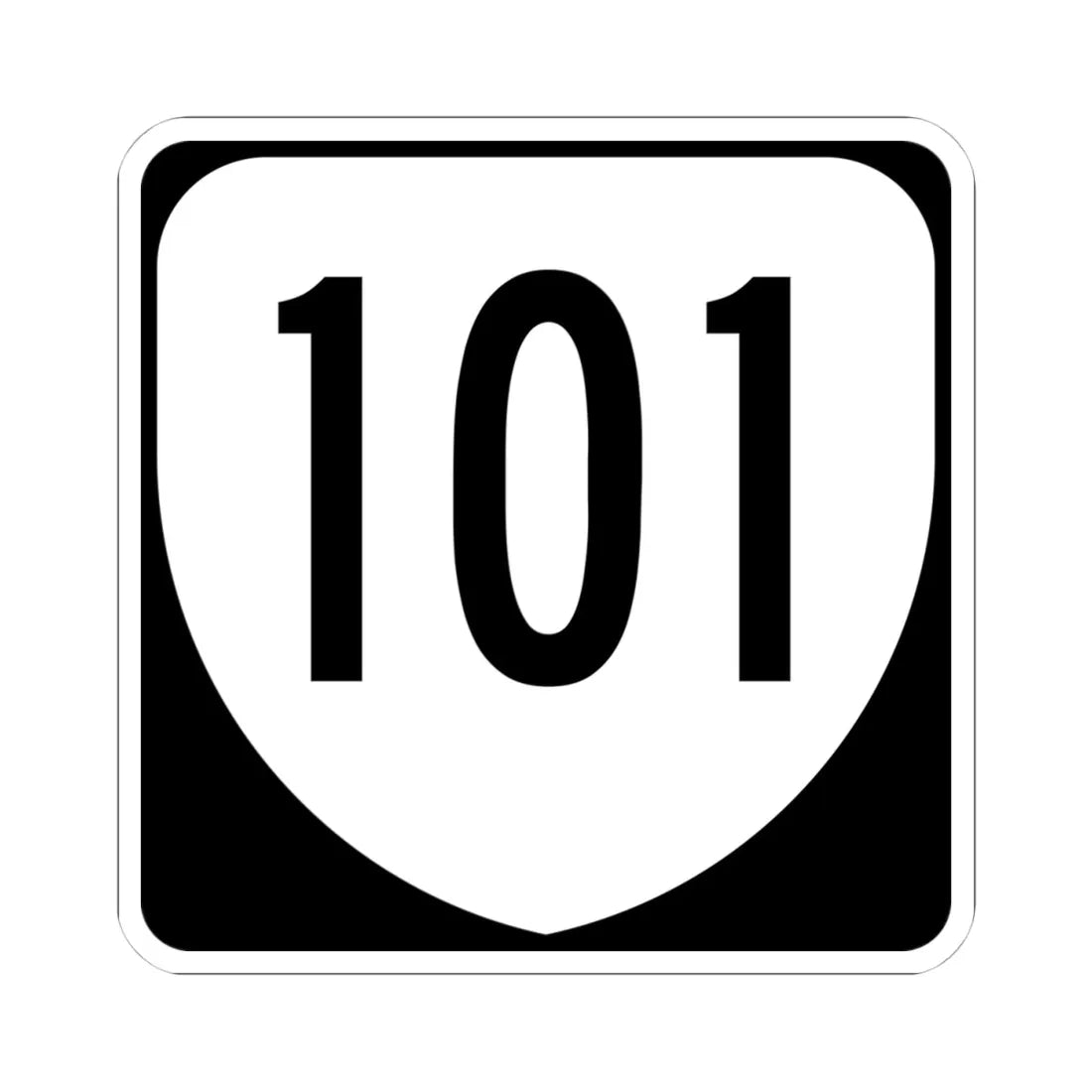 Virginia 101 1980 (Virginia) (Road Sign) STICKER Vinyl Kiss-Cut Decal 4 Inch White - The Sticker Space