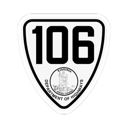 Virginia 106 1924 (Virginia) (Road Sign) STICKER Vinyl Kiss-Cut Decal 4 Inch White - The Sticker Space