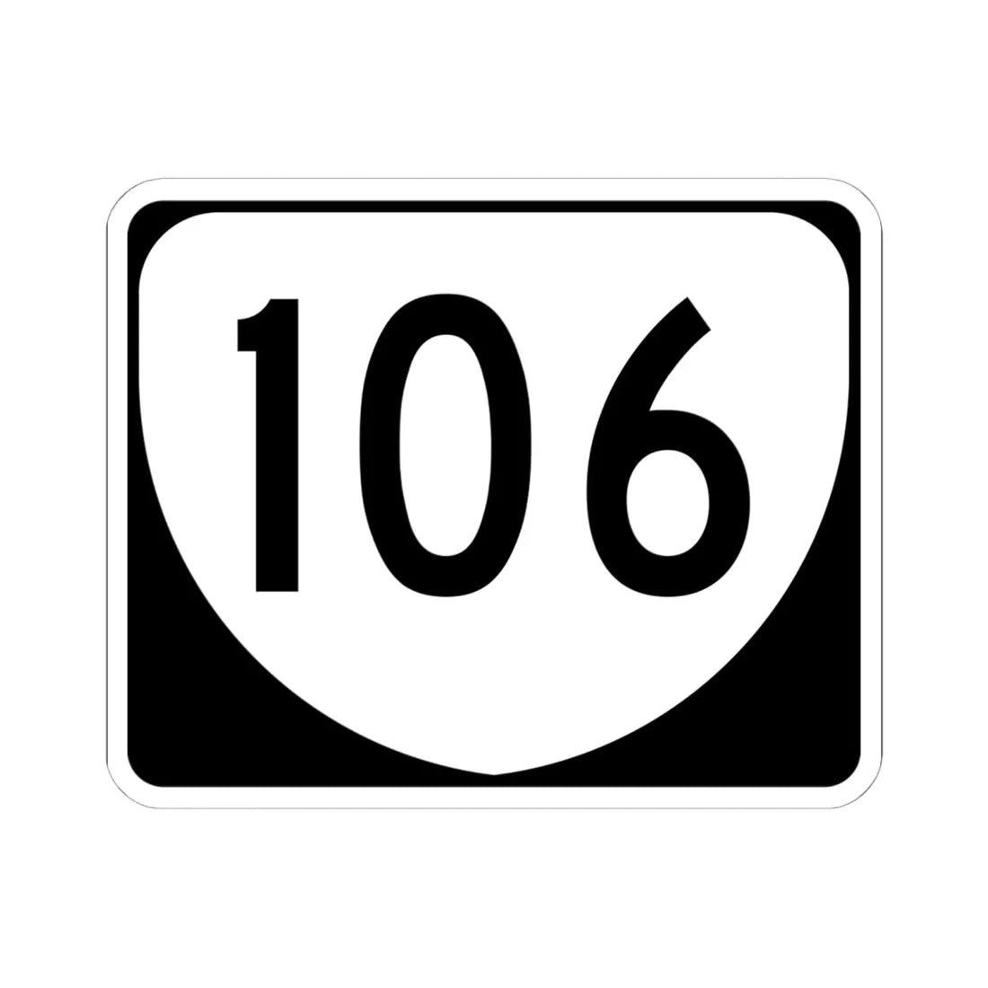 Virginia 106 (Virginia) (Road Sign) STICKER Vinyl Kiss-Cut Decal 6 Inch White - The Sticker Space