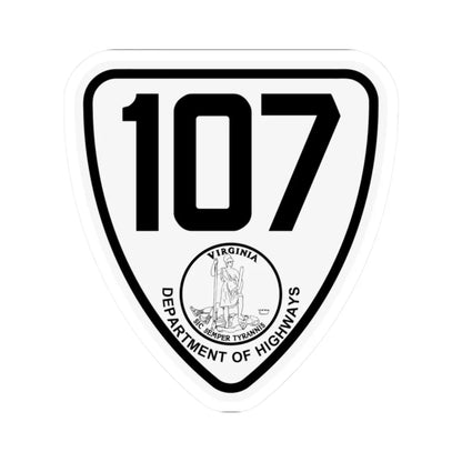 Virginia 107 1924 (Virginia) (Road Sign) STICKER Vinyl Kiss-Cut Decal 2 Inch White - The Sticker Space