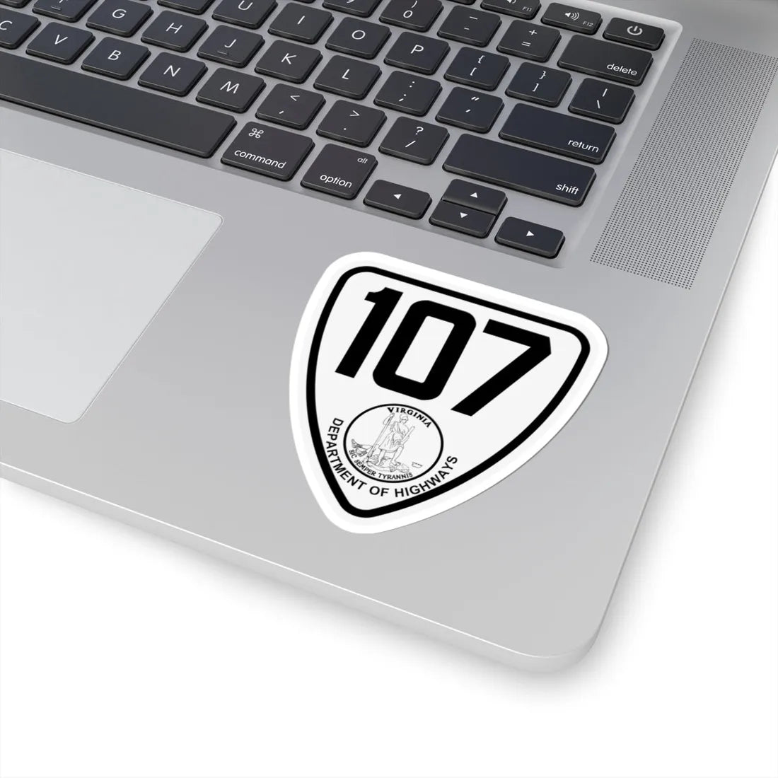 Virginia 107 1924 (Virginia) (Road Sign) STICKER Vinyl Kiss-Cut Decal - The Sticker Space