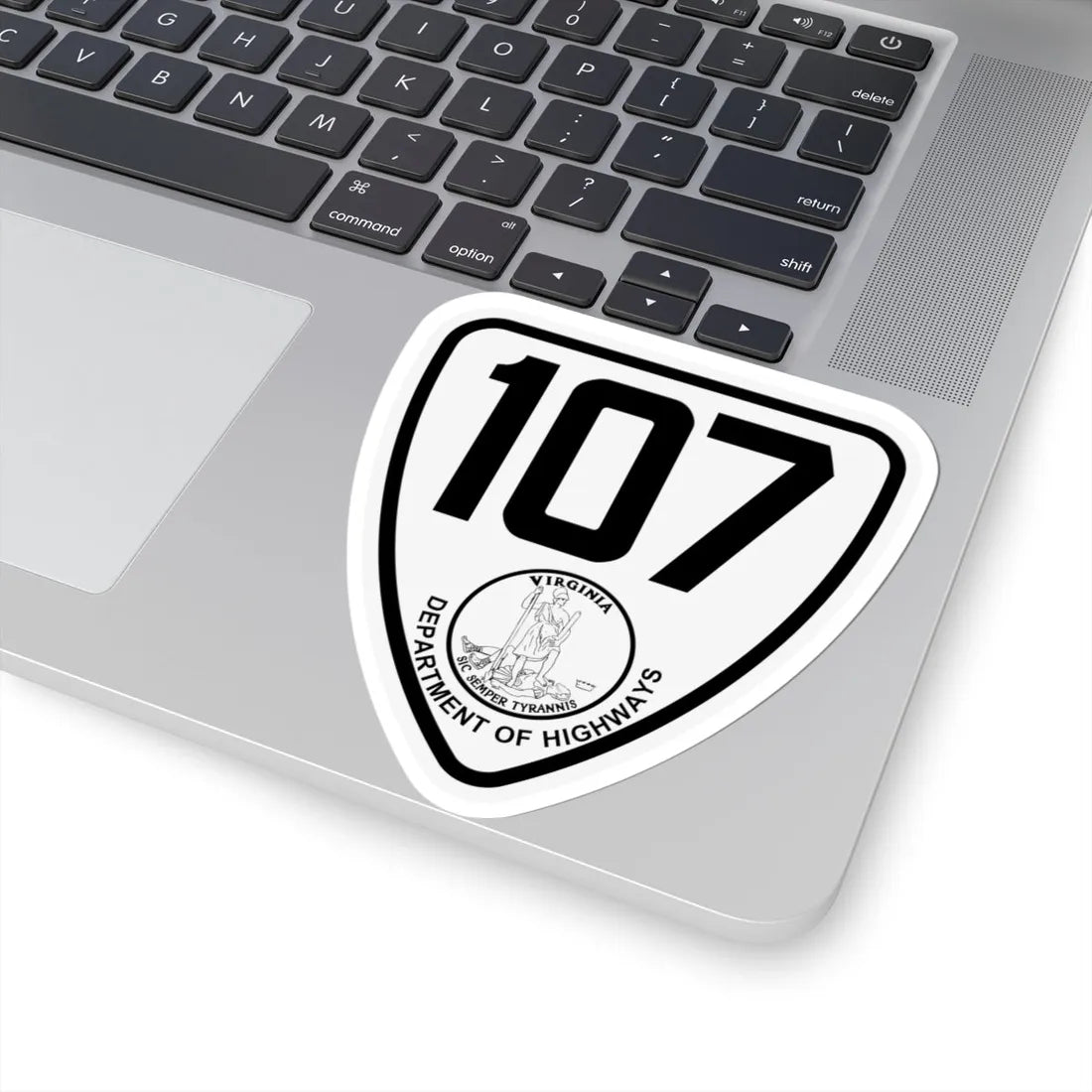 Virginia 107 1924 (Virginia) (Road Sign) STICKER Vinyl Kiss-Cut Decal - The Sticker Space