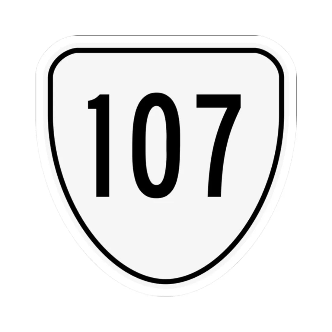 Virginia 107 1956 (Virginia) (Road Sign) STICKER Vinyl Kiss-Cut Decal 2 Inch White - The Sticker Space