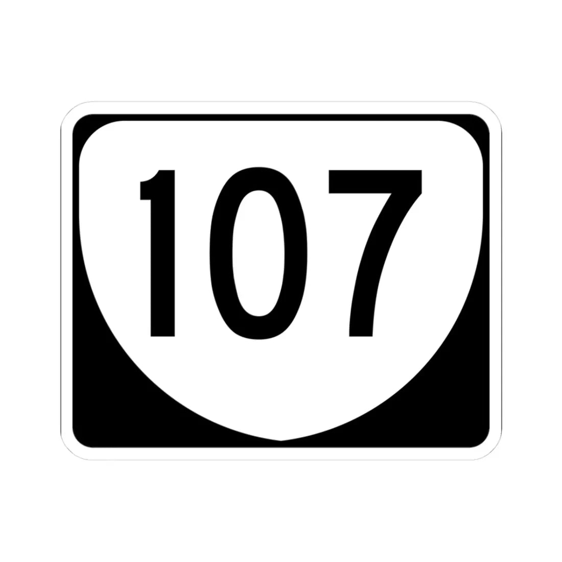Virginia 107 (Virginia) (Road Sign) STICKER Vinyl Kiss-Cut Decal 3 Inch White - The Sticker Space