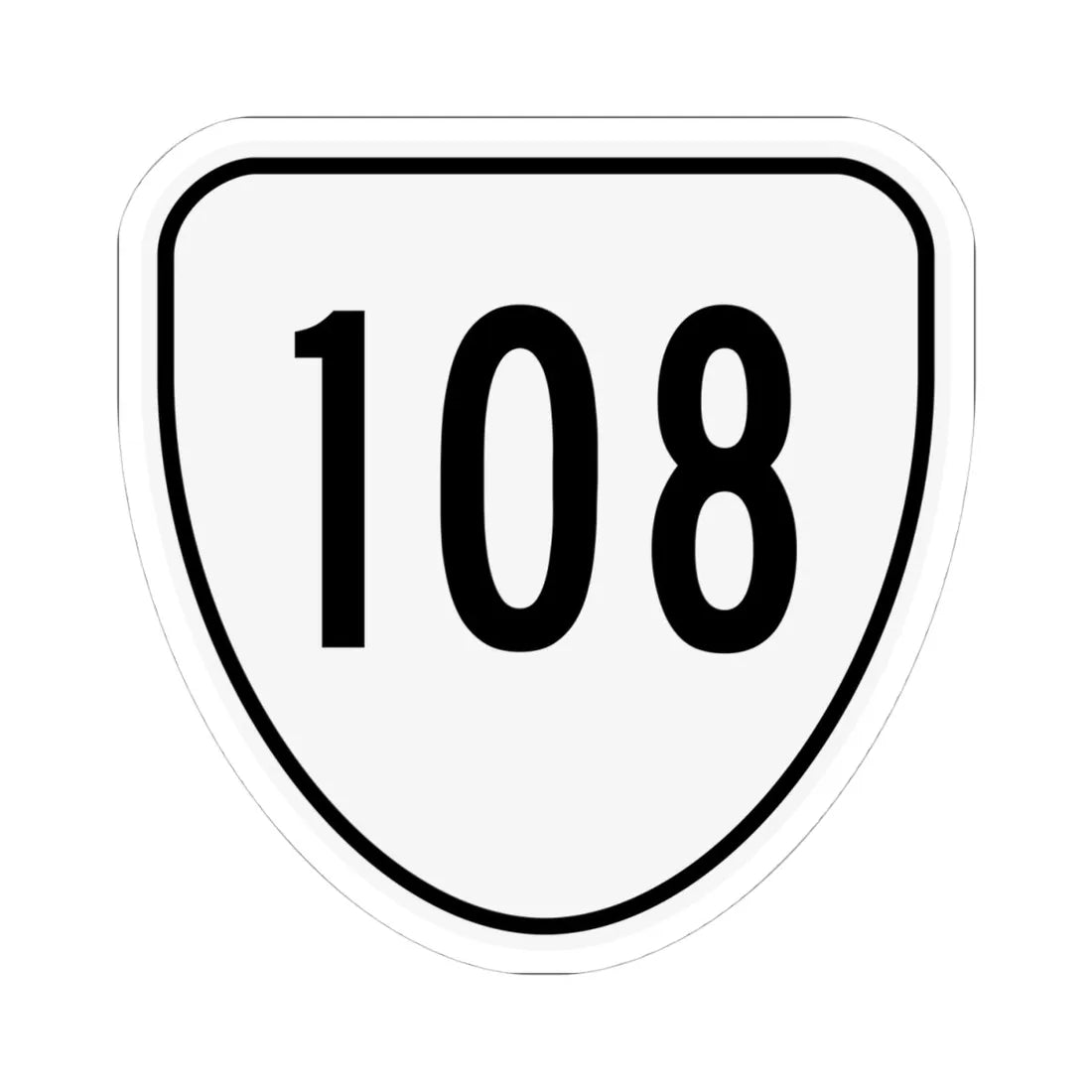 Virginia 108 1956 (Virginia) (Road Sign) STICKER Vinyl Kiss-Cut Decal 4 Inch White - The Sticker Space