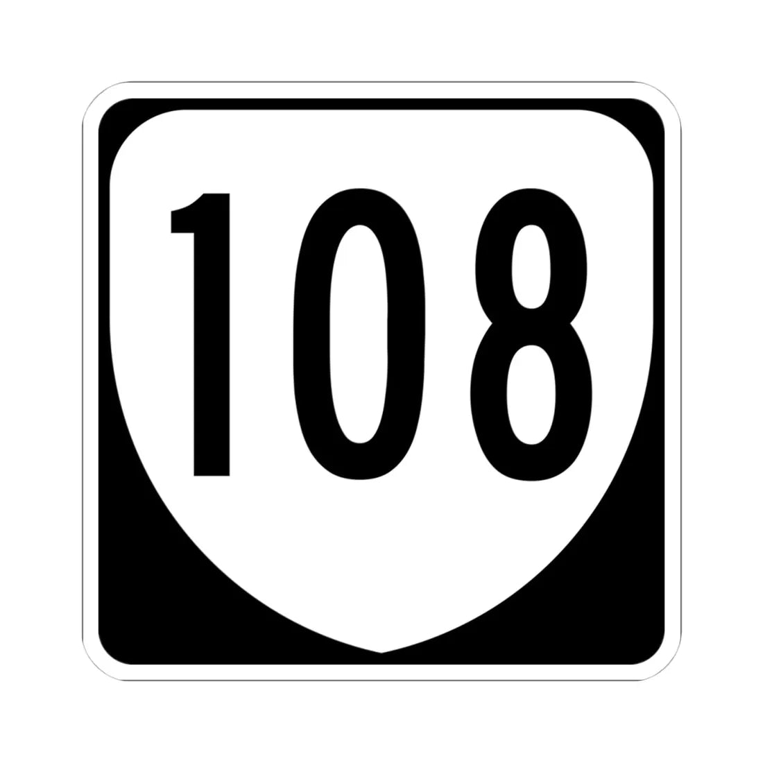 Virginia 108 1980 (Virginia) (Road Sign) STICKER Vinyl Kiss-Cut Decal 4 Inch White - The Sticker Space