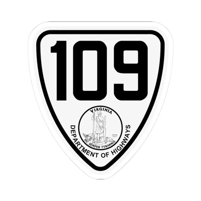 Virginia 109 1924 (Virginia) (Road Sign) STICKER Vinyl Kiss-Cut Decal 3 Inch White - The Sticker Space