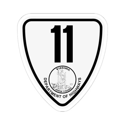 Virginia 11 1924 (Virginia) (Road Sign) STICKER Vinyl Kiss-Cut Decal 6 Inch White - The Sticker Space