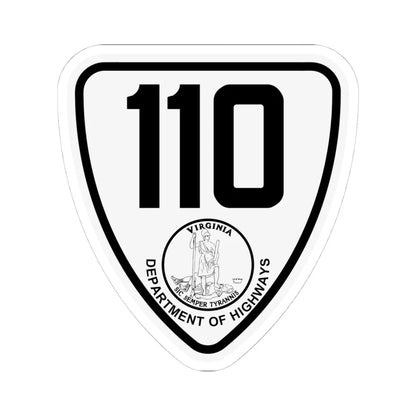 Virginia 110 1924 (Virginia) (Road Sign) STICKER Vinyl Kiss-Cut Decal 4 Inch White - The Sticker Space