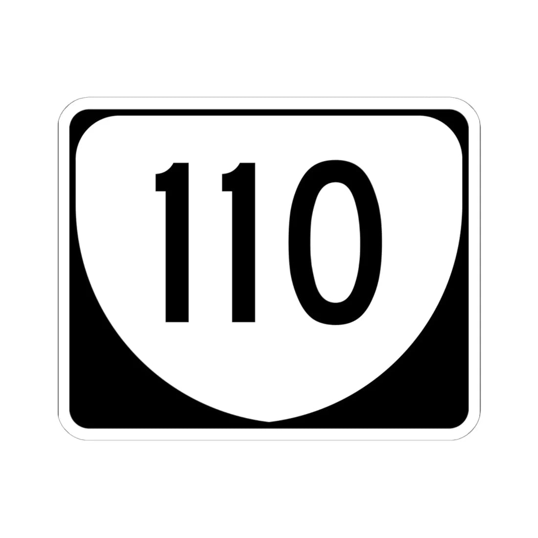 Virginia 110 (Virginia) (Road Sign) STICKER Vinyl Kiss-Cut Decal 6 Inch White - The Sticker Space