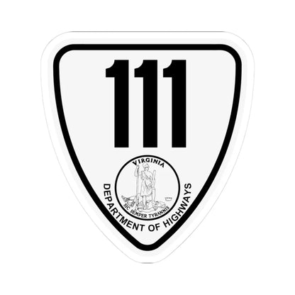 Virginia 111 1924 (Virginia) (Road Sign) STICKER Vinyl Kiss-Cut Decal 3 Inch White - The Sticker Space