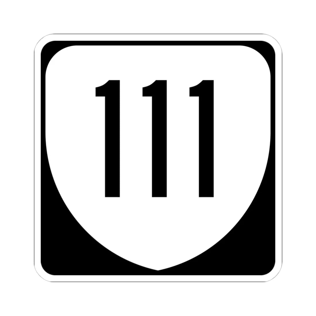 Virginia 111 1980 (Virginia) (Road Sign) STICKER Vinyl Kiss-Cut Decal 4 Inch White - The Sticker Space