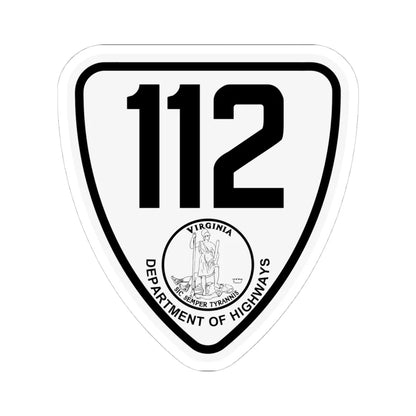 Virginia 112 1924 (Virginia) (Road Sign) STICKER Vinyl Kiss-Cut Decal 4 Inch White - The Sticker Space