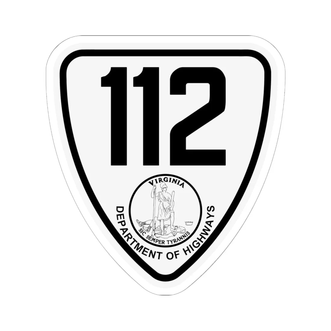 Virginia 112 1924 (Virginia) (Road Sign) STICKER Vinyl Kiss-Cut Decal 6 Inch White - The Sticker Space