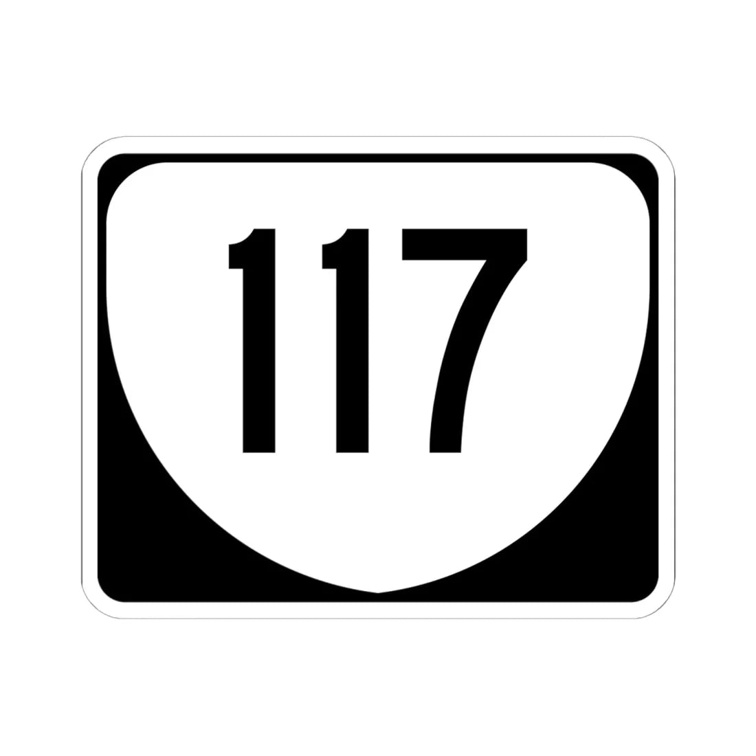 Virginia 117 (Virginia) (Road Sign) STICKER Vinyl Kiss-Cut Decal 6 Inch White - The Sticker Space