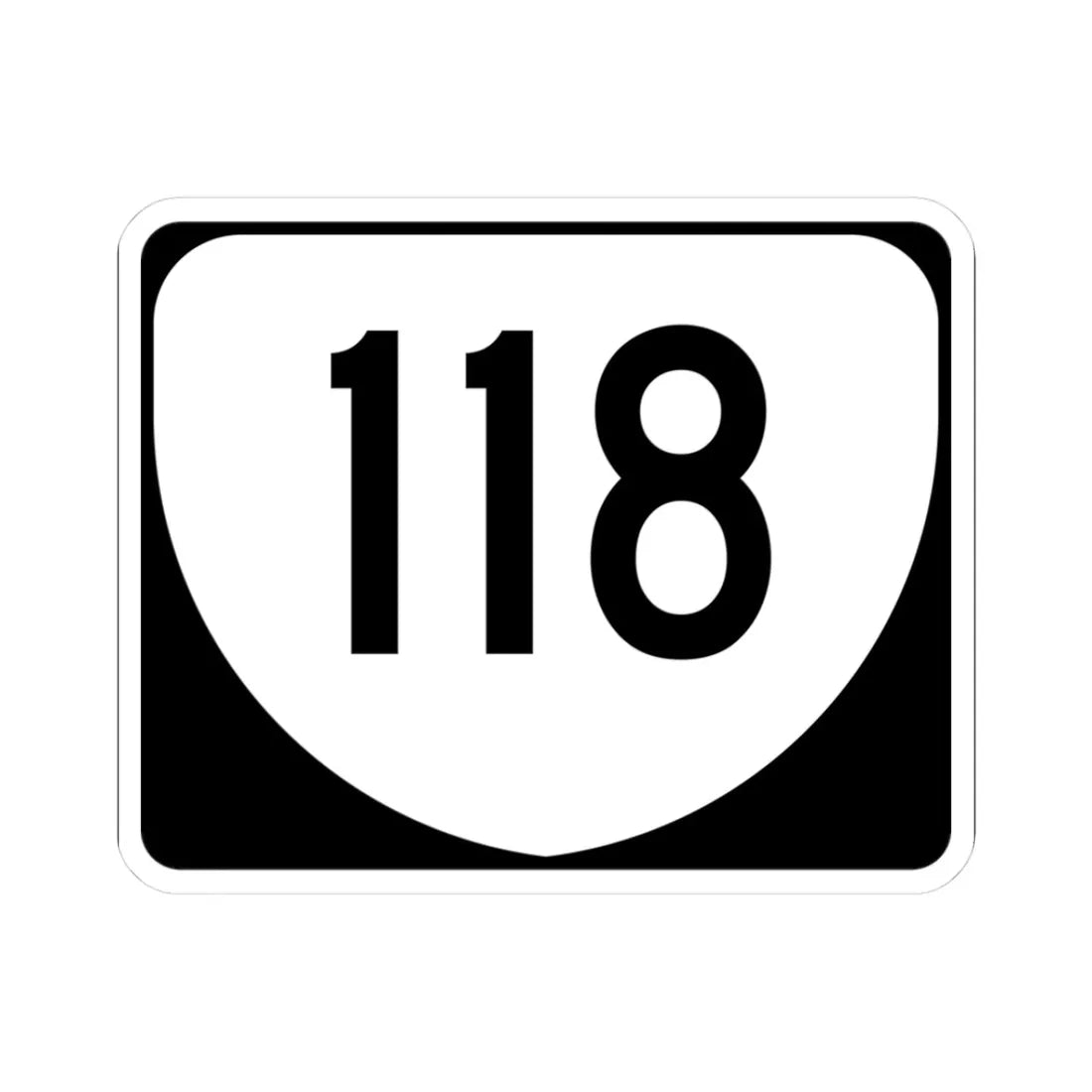 Virginia 118 (Virginia) (Road Sign) STICKER Vinyl Kiss-Cut Decal 3 Inch White - The Sticker Space