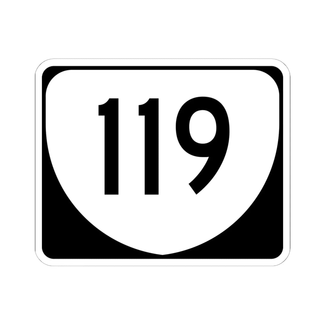 Virginia 119 (Virginia) (Road Sign) STICKER Vinyl Kiss-Cut Decal 6 Inch White - The Sticker Space