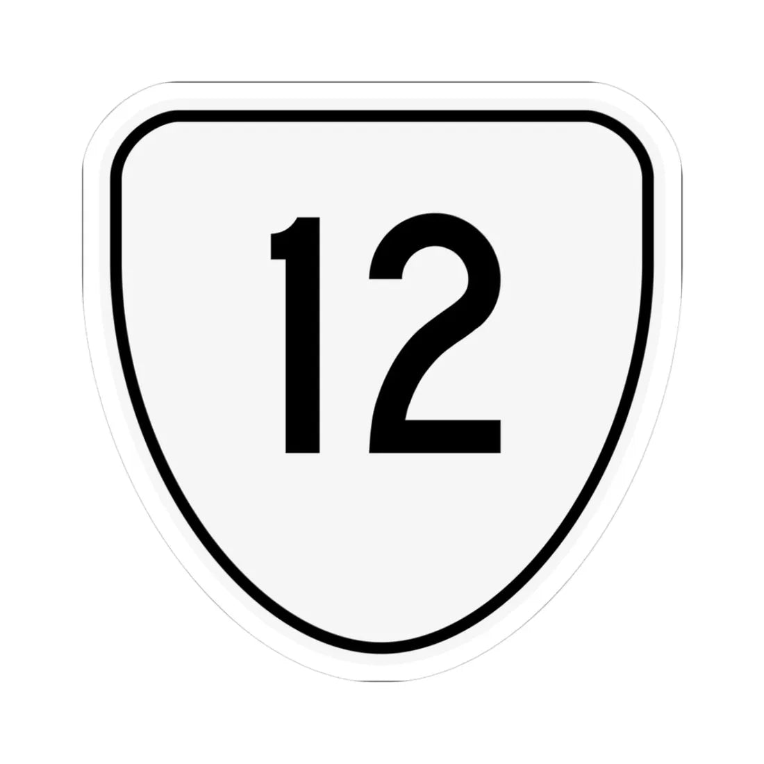 Virginia 12 1956 (Virginia) (Road Sign) STICKER Vinyl Kiss-Cut Decal 3 Inch White - The Sticker Space