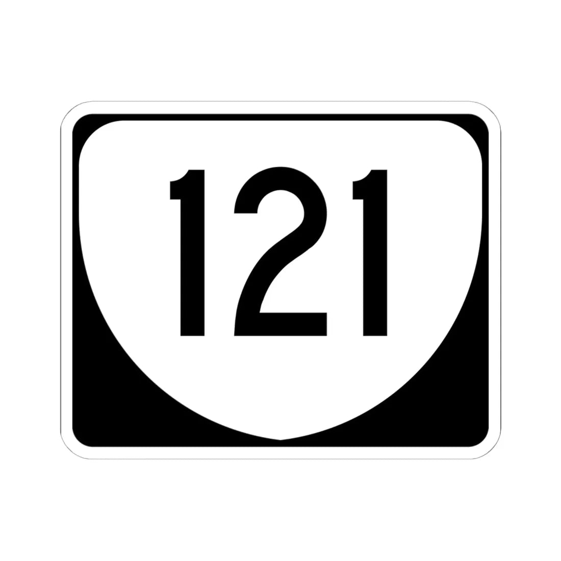 Virginia 121 (Virginia) (Road Sign) STICKER Vinyl Kiss-Cut Decal 6 Inch White - The Sticker Space