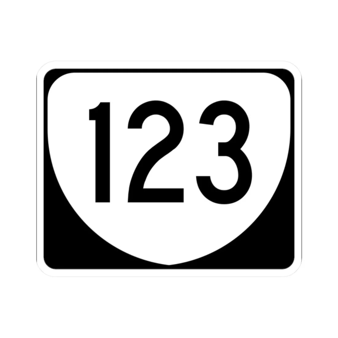 Virginia 123 (Virginia) (Road Sign) STICKER Vinyl Kiss-Cut Decal 2 Inch White - The Sticker Space