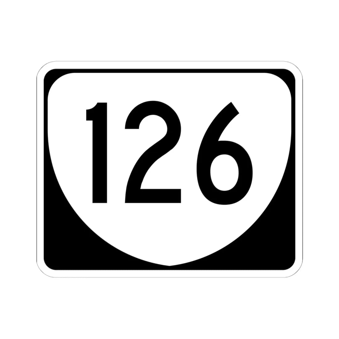 Virginia 126 (Virginia) (Road Sign) STICKER Vinyl Kiss-Cut Decal 6 Inch White - The Sticker Space