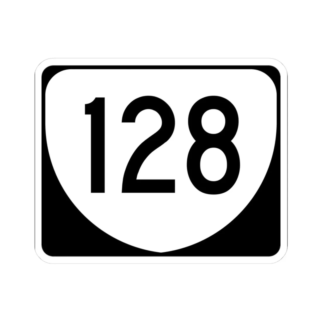 Virginia 128 (Virginia) (Road Sign) STICKER Vinyl Kiss-Cut Decal 3 Inch White - The Sticker Space
