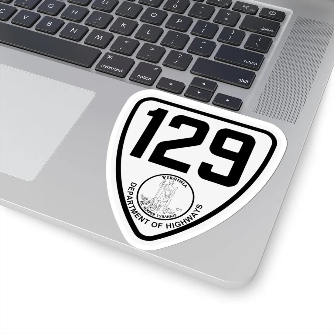 Virginia 129 1924 (Virginia) (Road Sign) STICKER Vinyl Kiss-Cut Decal - The Sticker Space