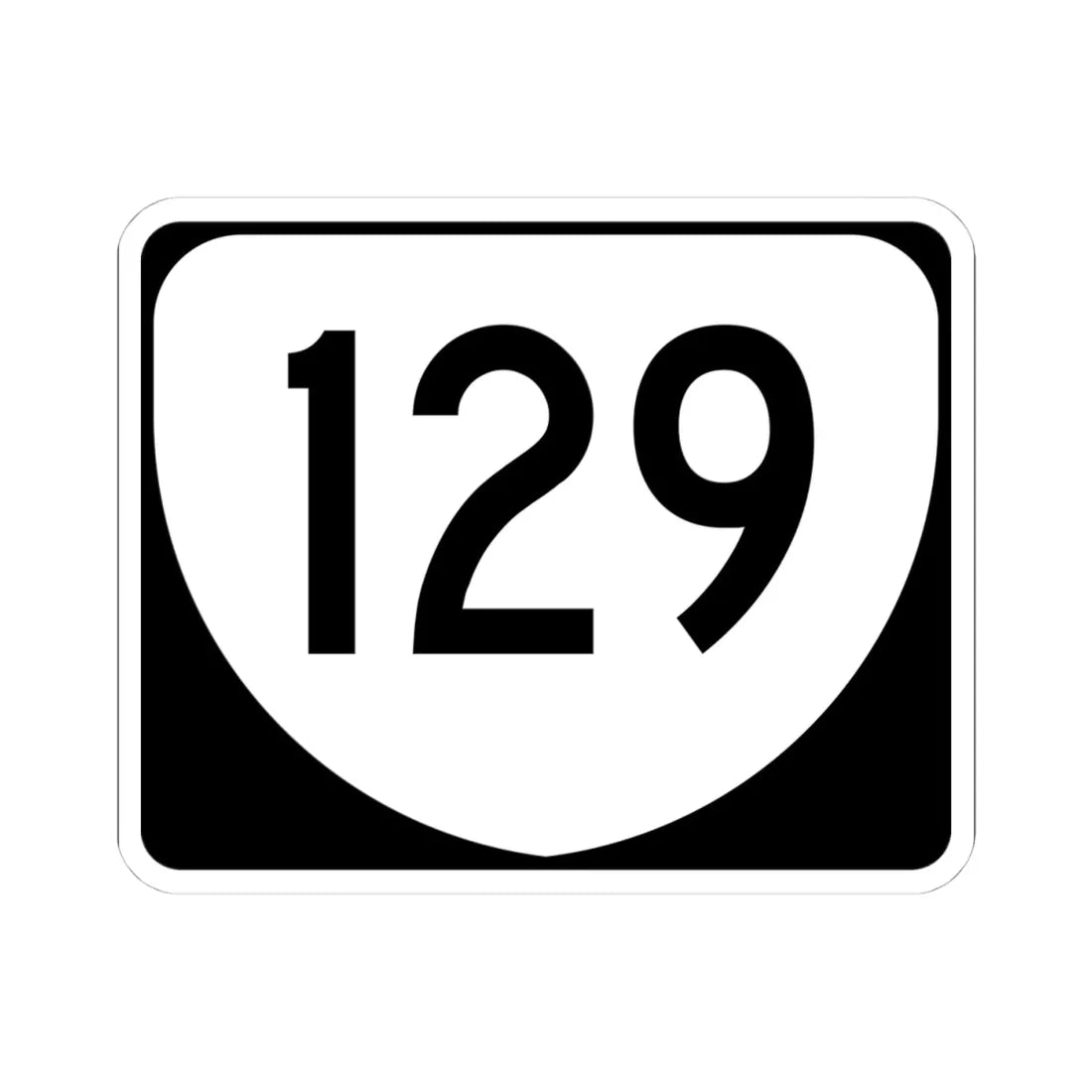 Virginia 129 (Virginia) (Road Sign) STICKER Vinyl Kiss-Cut Decal 4 Inch White - The Sticker Space