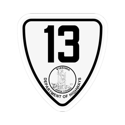 Virginia 13 1924 (Virginia) (Road Sign) STICKER Vinyl Kiss-Cut Decal 3 Inch White - The Sticker Space
