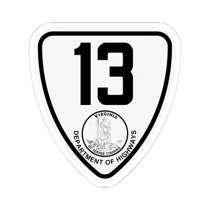 Virginia 13 1924 (Virginia) (Road Sign) STICKER Vinyl Kiss-Cut Decal 6 Inch White - The Sticker Space