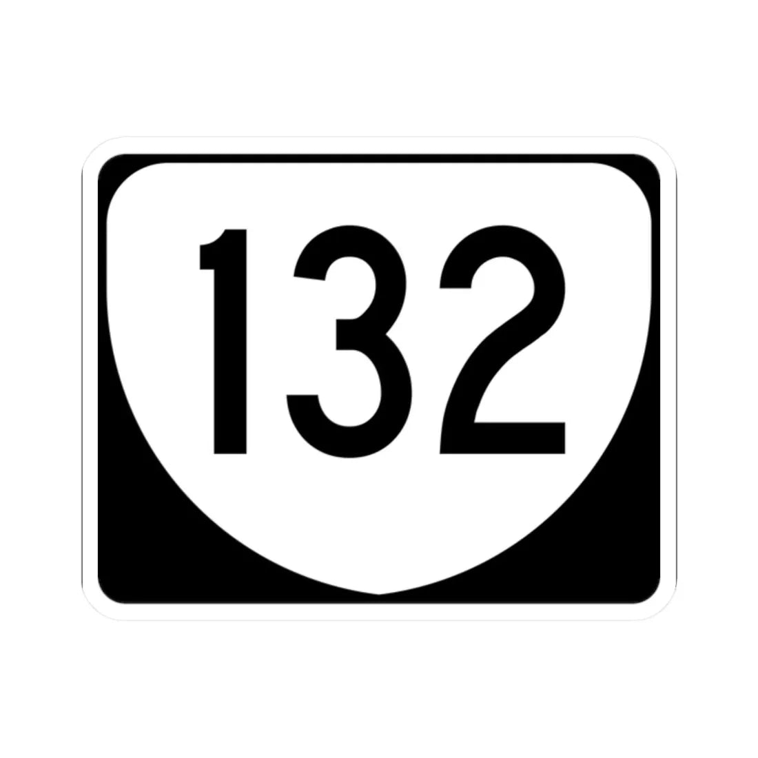 Virginia 132 (Virginia) (Road Sign) STICKER Vinyl Kiss-Cut Decal 2 Inch White - The Sticker Space