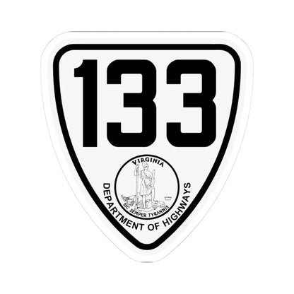 Virginia 133 1924 (Virginia) (Road Sign) STICKER Vinyl Kiss-Cut Decal 3 Inch White - The Sticker Space