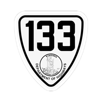 Virginia 133 1924 (Virginia) (Road Sign) STICKER Vinyl Kiss-Cut Decal 4 Inch White - The Sticker Space