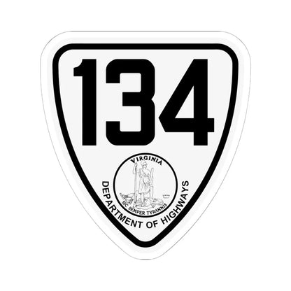 Virginia 134 1924 (Virginia) (Road Sign) STICKER Vinyl Kiss-Cut Decal 6 Inch White - The Sticker Space