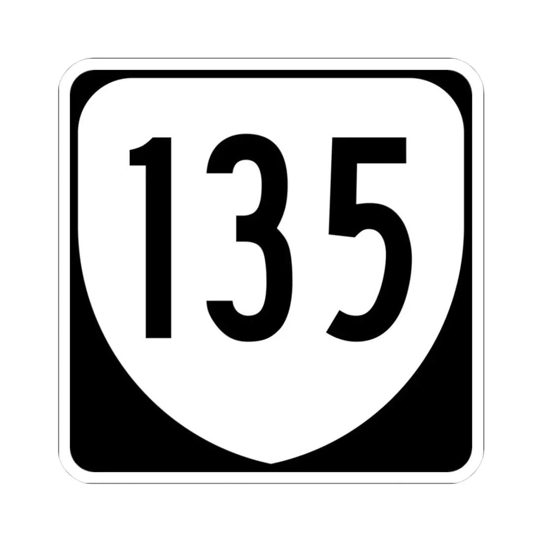 Virginia 135 1980 (Virginia) (Road Sign) STICKER Vinyl Kiss-Cut Decal 3 Inch White - The Sticker Space