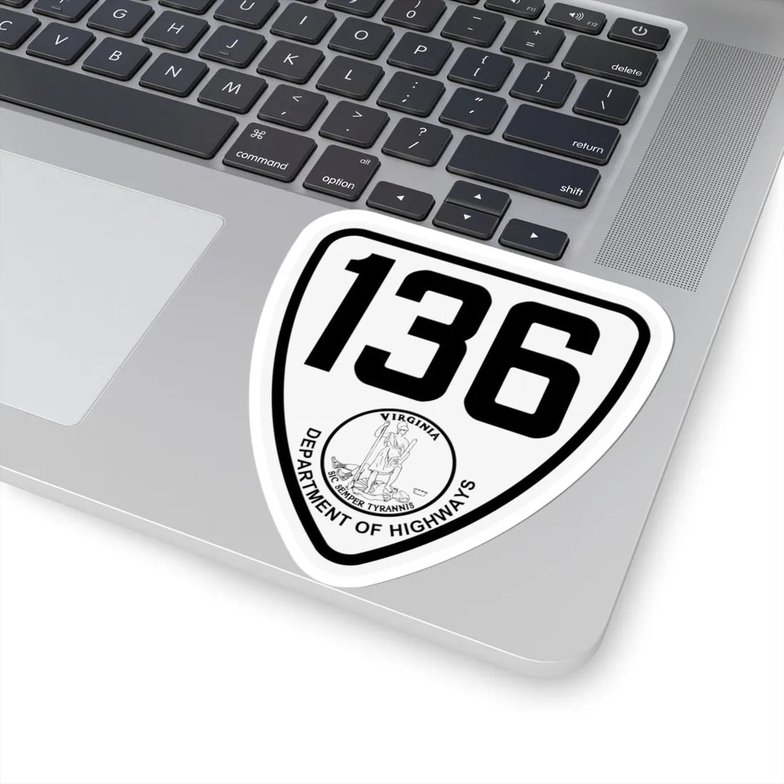 Virginia 136 1924 (Virginia) (Road Sign) STICKER Vinyl Kiss-Cut Decal - The Sticker Space