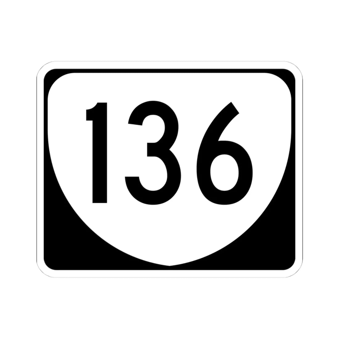 Virginia 136 (Virginia) (Road Sign) STICKER Vinyl Kiss-Cut Decal 4 Inch White - The Sticker Space