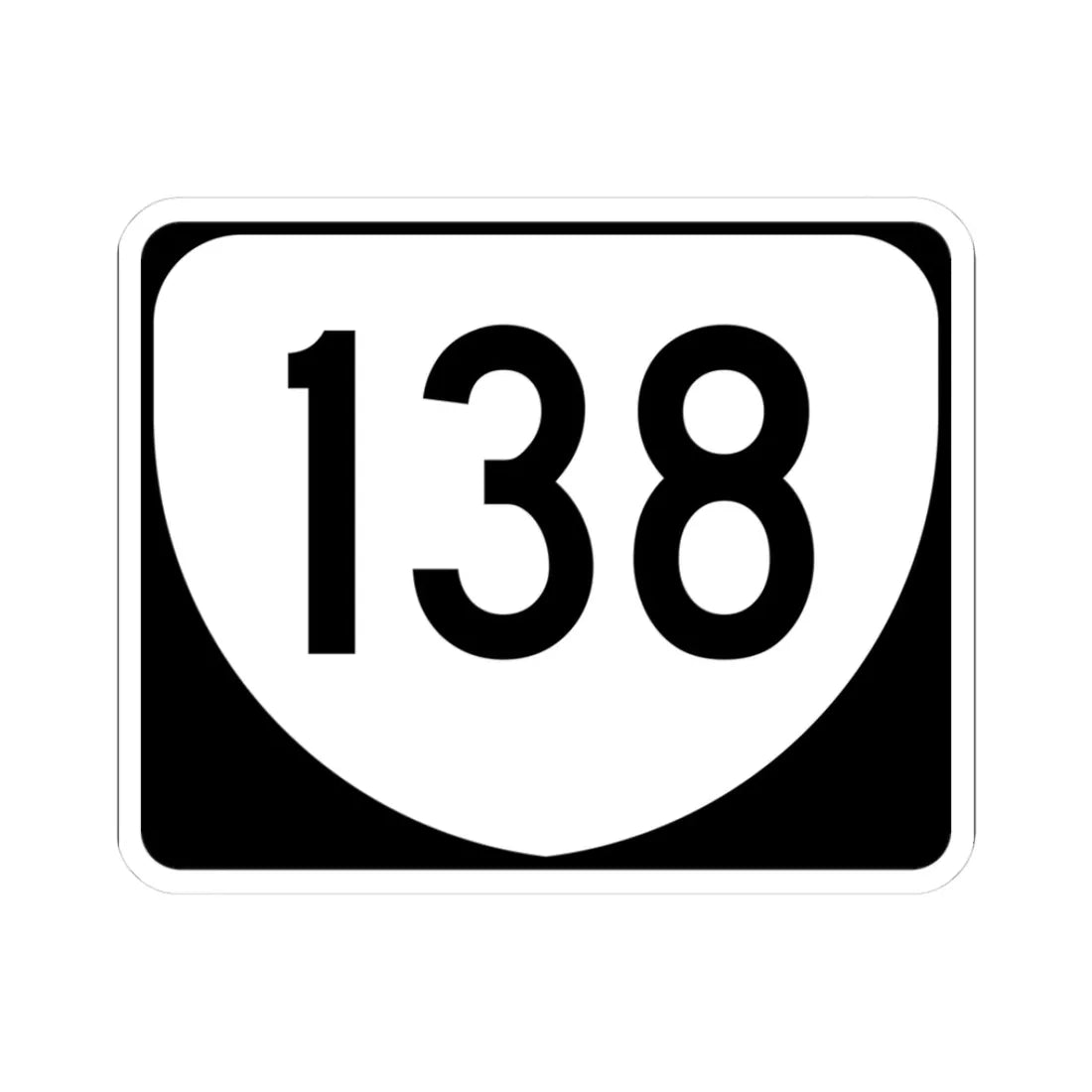 Virginia 138 (Virginia) (Road Sign) STICKER Vinyl Kiss-Cut Decal 3 Inch White - The Sticker Space