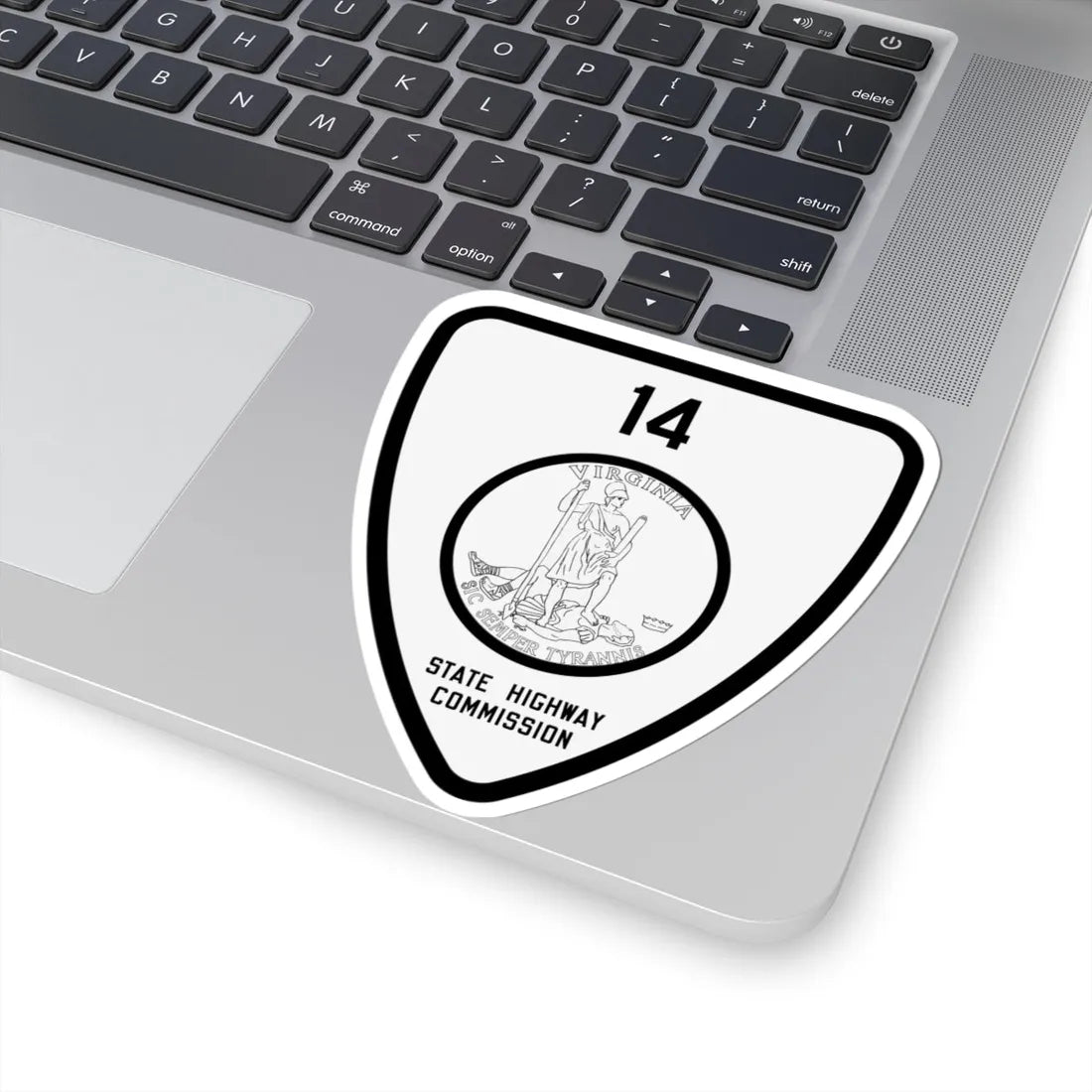 Virginia 14 1918 (Virginia) (Road Sign) STICKER Vinyl Kiss-Cut Decal - The Sticker Space