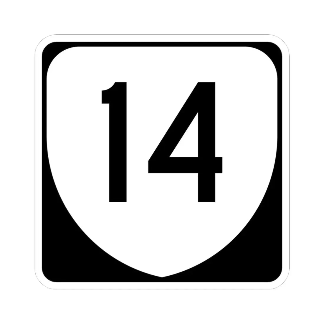 Virginia 14 (Virginia) (Road Sign) STICKER Vinyl Kiss-Cut Decal 3 Inch White - The Sticker Space