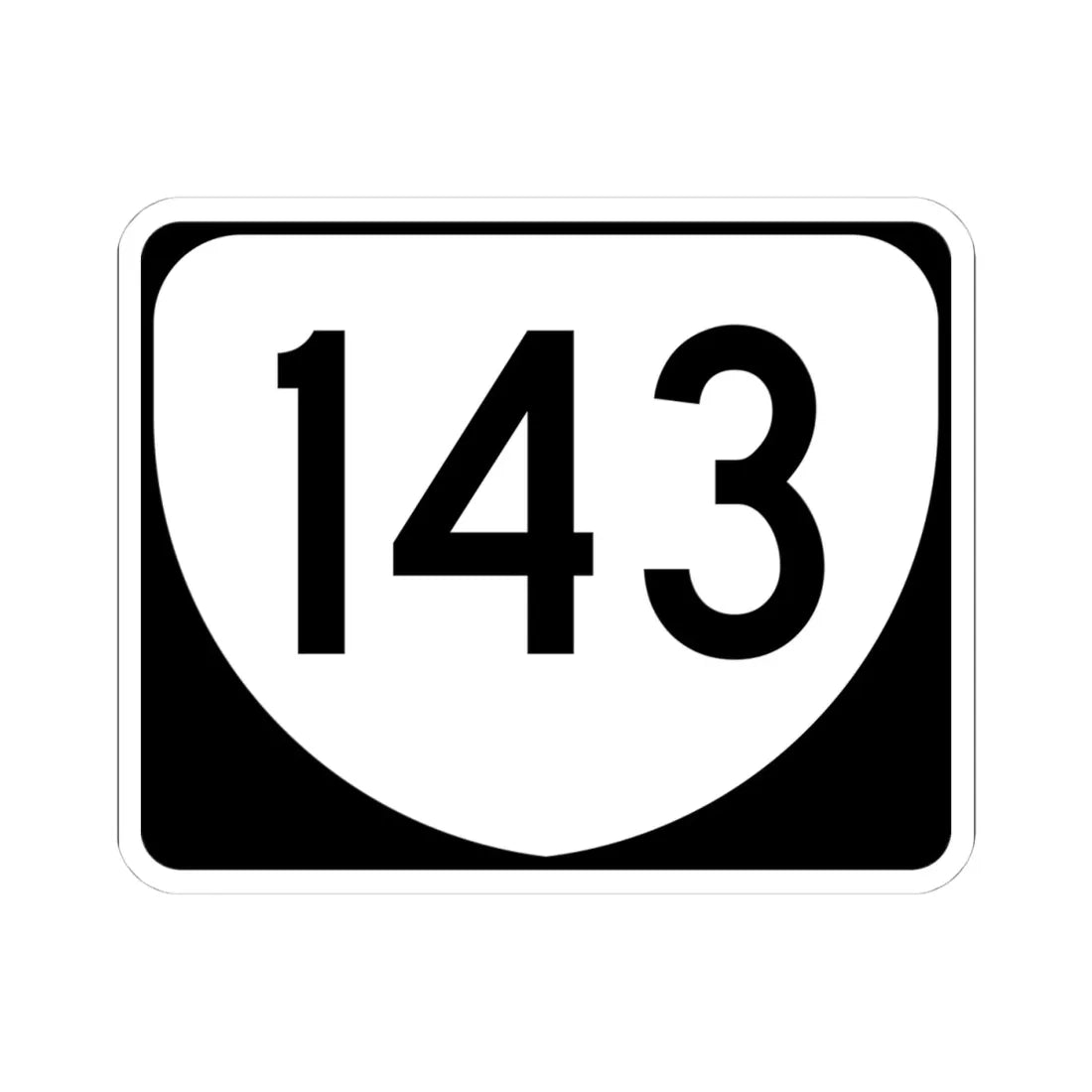 Virginia 143 (Virginia) (Road Sign) STICKER Vinyl Kiss-Cut Decal 4 Inch White - The Sticker Space