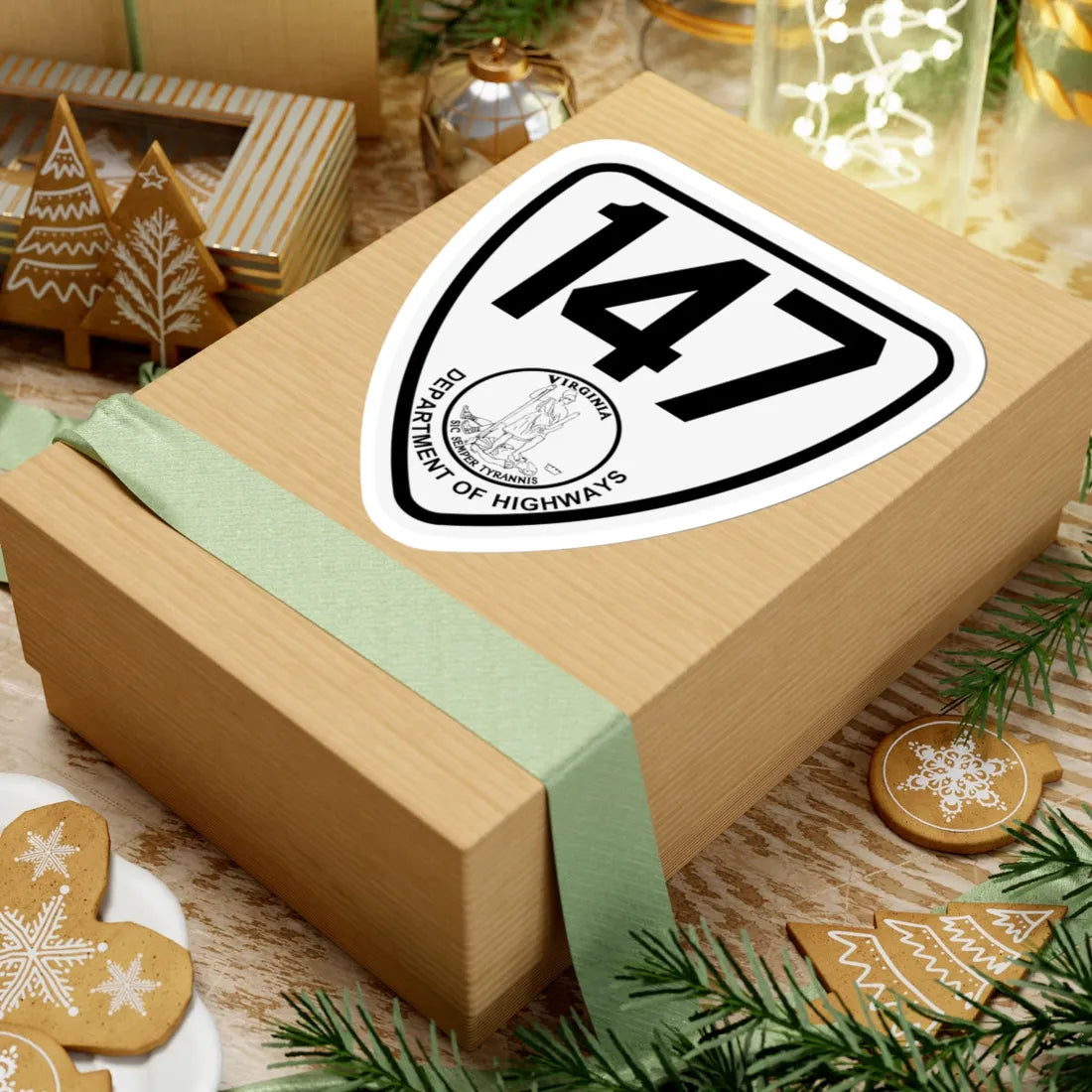 Virginia 147 1924 (Virginia) (Road Sign) STICKER Vinyl Kiss-Cut Decal - The Sticker Space