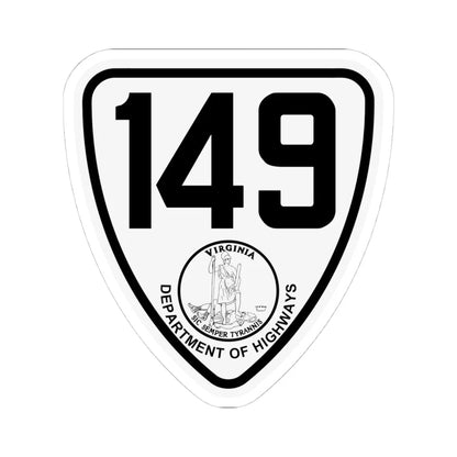 Virginia 149 1924 (Virginia) (Road Sign) STICKER Vinyl Kiss-Cut Decal 4 Inch White - The Sticker Space