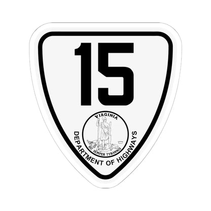 Virginia 15 1924 (Virginia) (Road Sign) STICKER Vinyl Kiss-Cut Decal 6 Inch White - The Sticker Space
