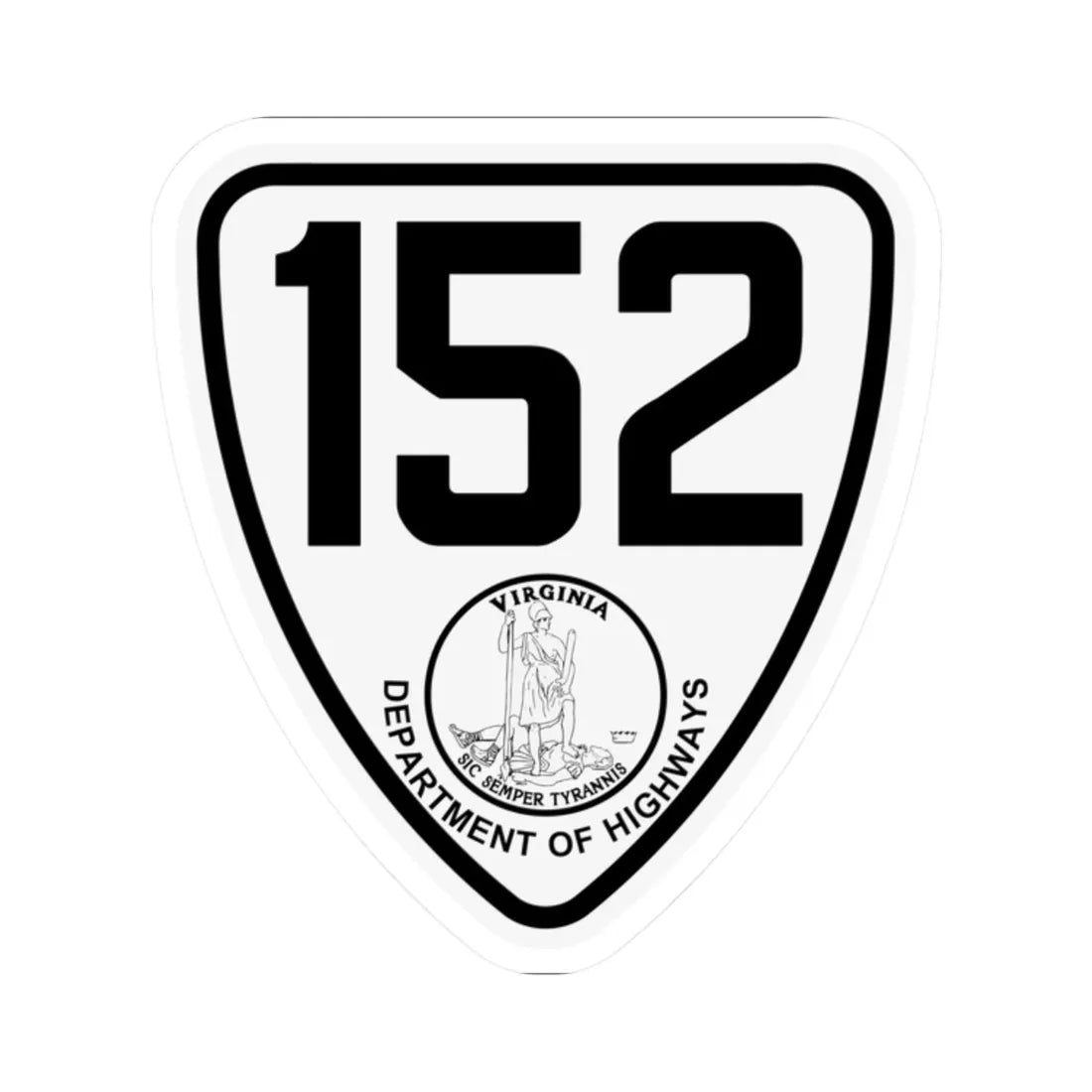 Virginia 152 1924 (Virginia) (Road Sign) STICKER Vinyl Kiss-Cut Decal 2 Inch White - The Sticker Space