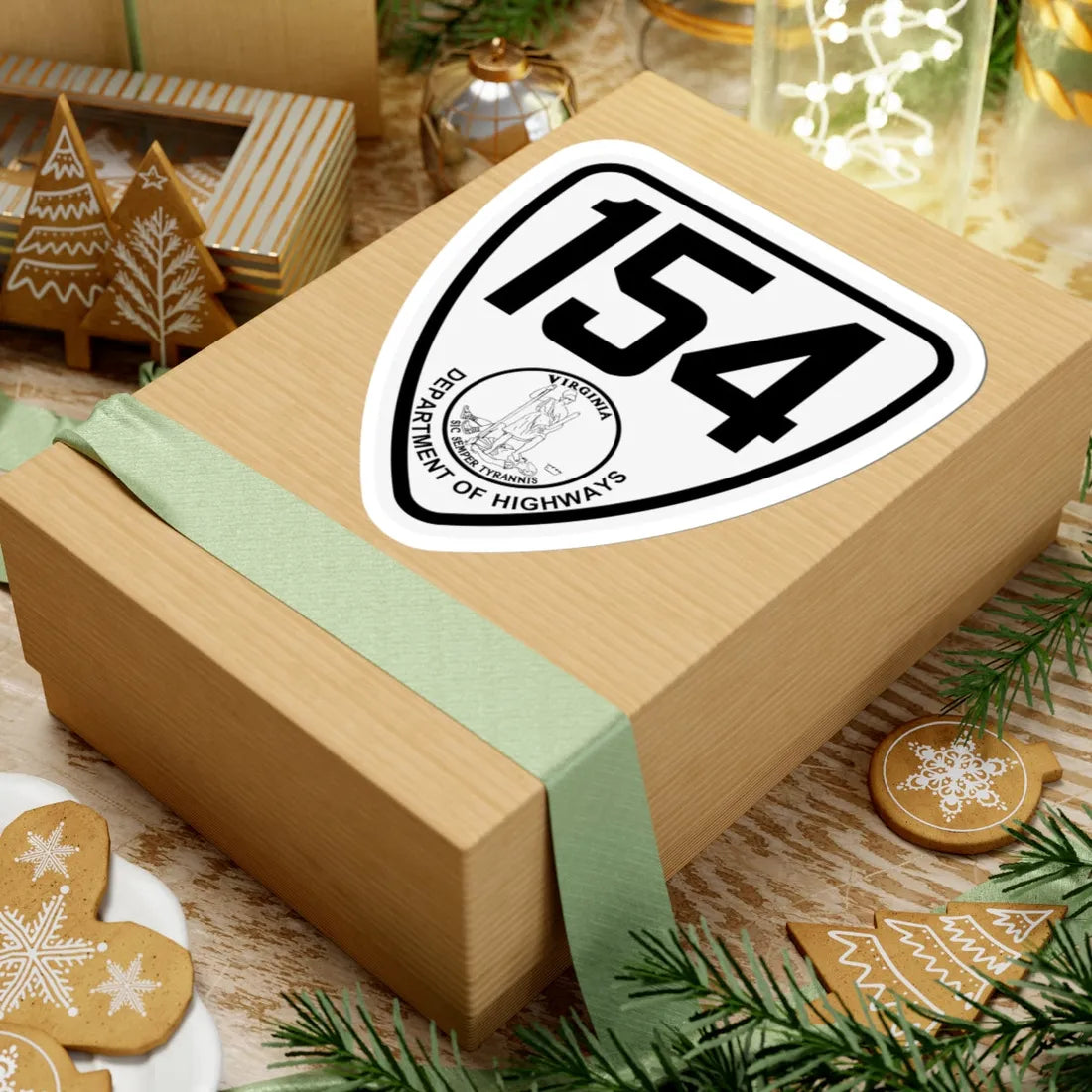 Virginia 154 1924 (Virginia) (Road Sign) STICKER Vinyl Kiss-Cut Decal - The Sticker Space