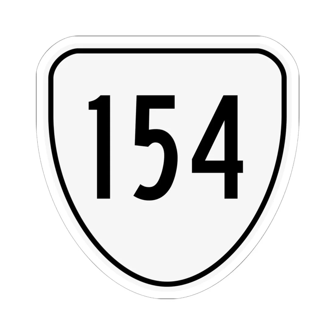 Virginia 154 1956 (Virginia) (Road Sign) STICKER Vinyl Kiss-Cut Decal 6 Inch White - The Sticker Space