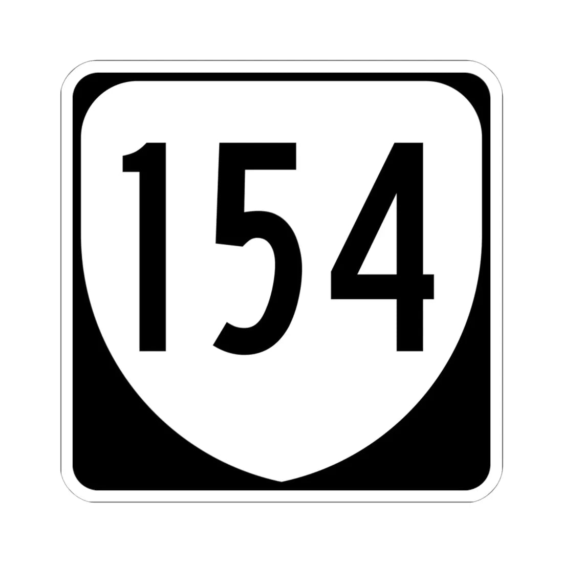Virginia 154 1980 (Virginia) (Road Sign) STICKER Vinyl Kiss-Cut Decal 6 Inch White - The Sticker Space